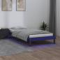 Preview: ARDEBO.de - Massivholzbett mit LEDs Grau 100x200 cm