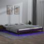 Preview: ARDEBO.de - Massivholzbett mit LEDs Honigbraun 160x200 cm