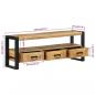 Preview: TV-Schrank 120x30x45 cm Massivholz Mango