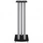 Preview: Lautsprecher-Ständer 2 Stk. Schwarz & Silbern Hartglas 3 Säulen