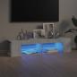 Preview: ARDEBO.de - TV-Schrank mit LED-Leuchten Grau Sonoma 135x39x30 cm