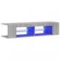 Preview: TV-Schrank mit LED-Leuchten Grau Sonoma 135x39x30 cm