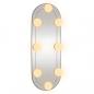 Preview: Wandspiegel mit LED-Leuchten 15x40 cm Glas Oval