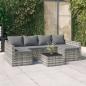 Preview: ARDEBO.de - 2-tlg. Garten-Lounge-Set mit Kissen Grau Poly Rattan