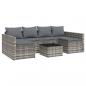 Preview: 2-tlg. Garten-Lounge-Set mit Kissen Grau Poly Rattan