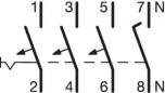 Preview: Hager MBN616 Leitungsschutzschalter 3P+N 6kA B-Charakteristik 16A 4 Module