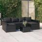 Preview: ARDEBO.de - 2-tlg. Garten-Lounge-Set mit Kissen Schwarz Poly Rattan