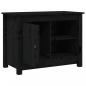 Preview: TV-Schrank Schwarz 70x36,5x52 cm Massivholz Kiefer