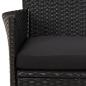 Preview: 11-tlg. Garten-Essgruppe mit Kissen Schwarz Poly Rattan