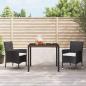 Preview: ARDEBO.de - 3-tlg. Garten-Essgruppe mit Kissen Schwarz Poly Rattan