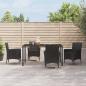 Preview: ARDEBO.de - 5-tlg. Garten-Essgruppe mit Kissen Schwarz Poly Rattan