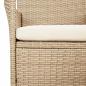 Preview: 3-tlg. Garten-Essgruppe mit Kissen Beige Poly Rattan