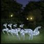 Preview: ARDEBO.de - Rentier mit Schlitten Weihnachtsdekoration 100LEDs Outdoor Weiß