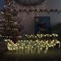 Preview: ARDEBO.de - Rentier mit Schlitten Weihnachtsdekoration 140 LEDs Golden