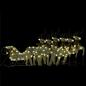 Preview: Rentier mit Schlitten Weihnachtsdekoration 140 LEDs Golden