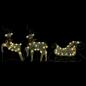 Preview: Rentier mit Schlitten Weihnachtsdekoration 140 LEDs Golden