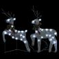 Preview: Rentier mit Schlitten Weihnachtsdekoration 140 LEDs Silbern