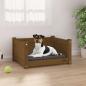 Preview: ARDEBO.de - Hundebett Honigbraun 55,5x45,5x28 cm Massivholz Kiefer