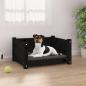 Preview: ARDEBO.de - Hundebett Schwarz 55,5x45,5x28 cm Massivholz Kiefer