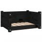 Preview: Hundebett Schwarz 55,5x45,5x28 cm Massivholz Kiefer