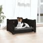 Preview: Hundebett Schwarz 55,5x45,5x28 cm Massivholz Kiefer