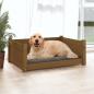 Preview: Hundebett Honigbraun 75,5x55,5x28 cm Massivholz Kiefer