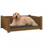 Preview: Hundebett Honigbraun 75,5x55,5x28 cm Massivholz Kiefer