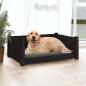 Preview: ARDEBO.de - Hundebett Schwarz 75,5x55,5x28 cm Massivholz Kiefer