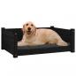 Preview: Hundebett Schwarz 75,5x55,5x28 cm Massivholz Kiefer