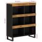 Preview: Beistellschrank 85x33x107 cm Massivholz Mango