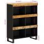 Preview: Beistellschrank 85x33x107 cm Massivholz Mango