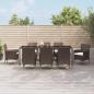 Preview: ARDEBO.de - 9-tlg. Garten-Essgruppe mit Kissen Braun Poly Rattan