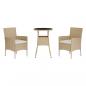 Preview: 3-tlg. Garten-Bistro-Set mit Kissen Beige Poly Rattan