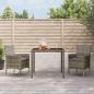 Preview: ARDEBO.de - 3-tlg. Garten-Essgruppe mit Kissen Grau Poly Rattan