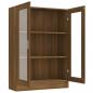 Preview: Vitrinenschrank Braun Eiche-Optik 82,5x30,5x115cm Holzwerkstoff