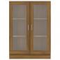 Preview: Vitrinenschrank Braun Eiche-Optik 82,5x30,5x115cm Holzwerkstoff