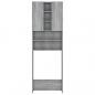 Preview: Waschmaschinenschrank Grau Sonoma 64x25,5x190 cm