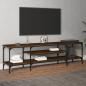 Preview: TV-Schrank Braun Eichen-Optik 161x35x45cm Holzwerkstoff & Eisen