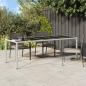 Preview: ARDEBO.de - Gartentisch Weiß 250x100x75 cm Poly Rattan und Hartglas