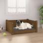 Preview: ARDEBO.de - Hundebett Honigbraun 65,5x50,5x28 cm Massivholz Kiefer