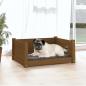 Preview: Hundebett Honigbraun 65,5x50,5x28 cm Massivholz Kiefer