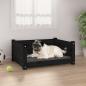 Preview: ARDEBO.de - Hundebett Schwarz 65,5x50,5x28 cm Massivholz Kiefer