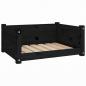 Preview: Hundebett Schwarz 65,5x50,5x28 cm Massivholz Kiefer