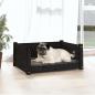 Preview: Hundebett Schwarz 65,5x50,5x28 cm Massivholz Kiefer