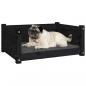 Preview: Hundebett Schwarz 65,5x50,5x28 cm Massivholz Kiefer