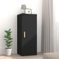 Preview: ARDEBO.de - Wandschrank Schwarz 34,5x34x90 cm Holzwerkstoff