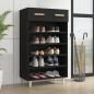 Preview: ARDEBO.de - Schuhschrank Schwarz 60x35x105 cm Holzwerkstoff