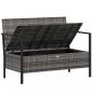 Preview: Gartenbank 2-Sitzer mit Kissen Grau Poly Rattan