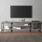 Preview: ARDEBO.de - TV-Schrank Grau Sonoma 161x35x45 cm Holzwerkstoff & Eisen