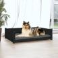 Preview: ARDEBO.de - Hundebett Schwarz 95,5x65,5x28 cm Massivholz Kiefer